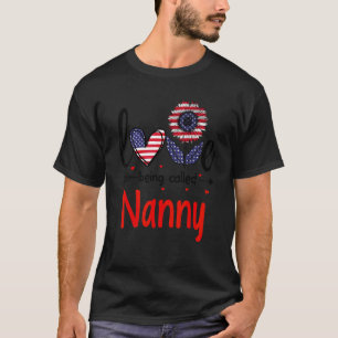 T-shirt L'amour appelé Nanny American Flag Patriotique 4t