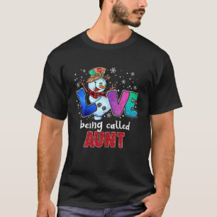 T-shirt L'Amour Appelé Tante Snowman Drôle Noël Paj