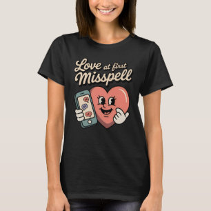 T-shirt L'amour au premier faute de frappe Romance amusa