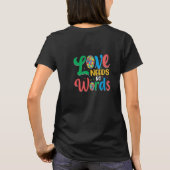 T-shirt L'amour autiste n'a pas besoin de mots (Dos)