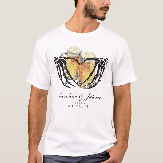 T-shirt L'amour brasse le squelette mains Wedding shower d (Devant)