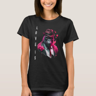 T-shirt L'amour cool est avec le coeur animal Saint Valent
