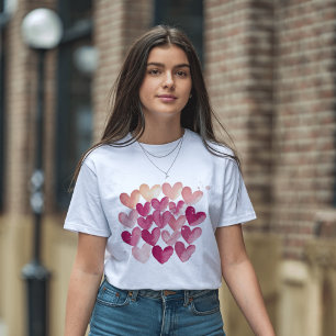 T-shirt L'amour dans chaque point Coeur rose Saint Valen