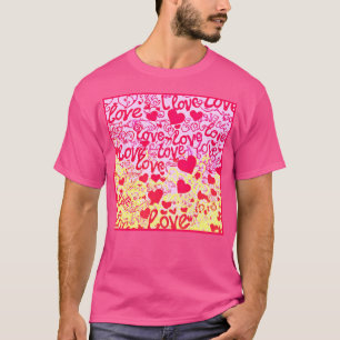 T-shirt L'amour dans le Motif coloré dynamique