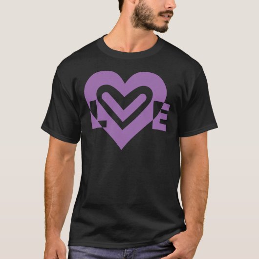 T-shirt L'amour dans le violet (Devant)