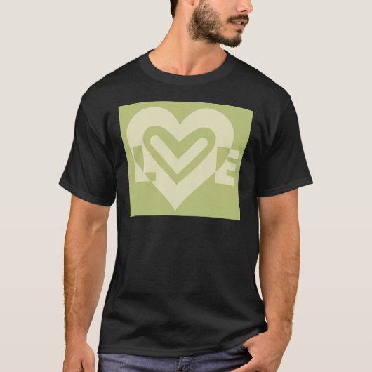 T-shirt L'amour dans Sage Green (Devant)