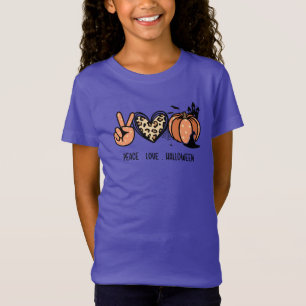 T-Shirt L'amour de la paix de la fille et Halloween