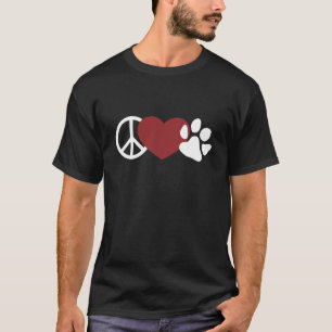 T-shirt L'amour de la paix-(rose)Paw