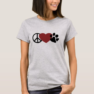 T-shirt L'amour de la paix-(rose)Paw