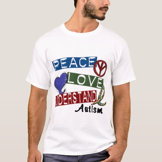 T-SHIRT L'AMOUR DE PAIX COMPRENNENT L'AUTISME (Devant)