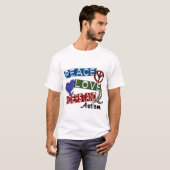 T-SHIRT L'AMOUR DE PAIX COMPRENNENT L'AUTISME (Devant entier)