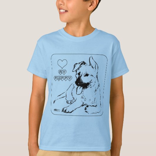 T-shirt L'amour des chiots (Devant)