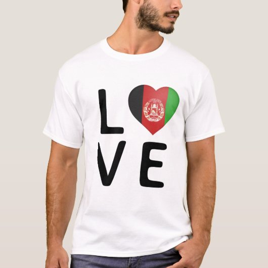 T-shirt L'amour - Drapeau Afghanistan (Devant)