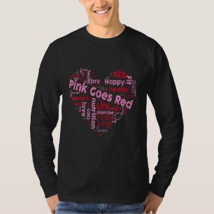 T-shirt L'Amour Du Coeur Le Rose Va Rouge Pour Les Femmes
