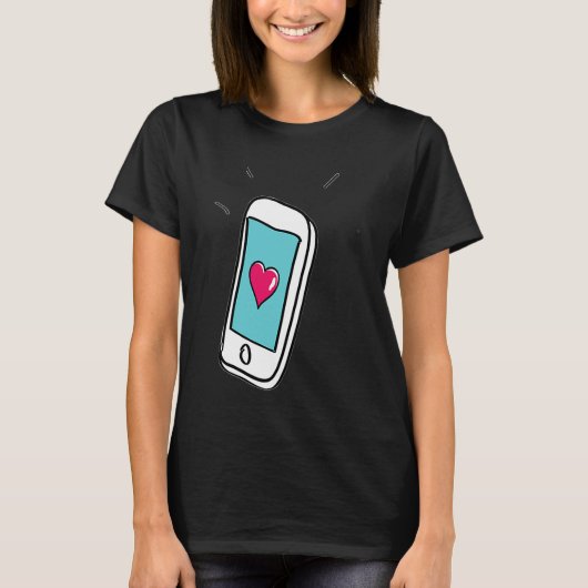 T-shirt L'amour du téléphone portable (Devant)