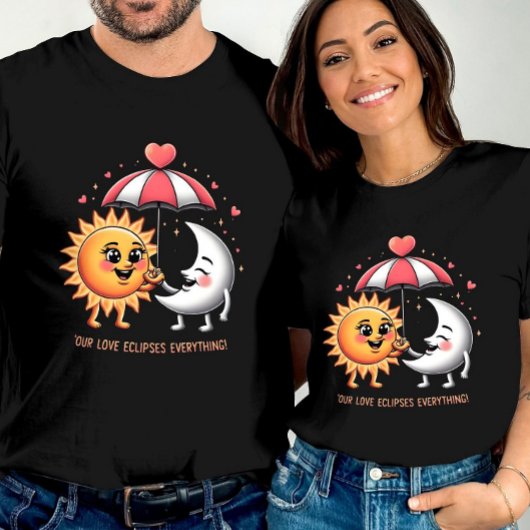 T-shirt L'Amour Éclipse Tout Mignonne Coeur