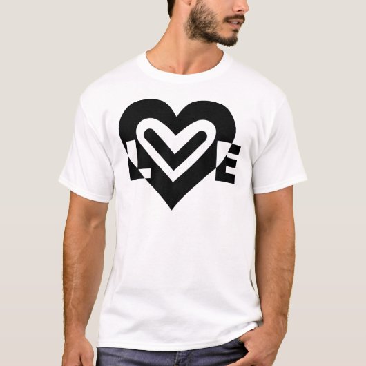 T-shirt L'amour en noir (Devant)
