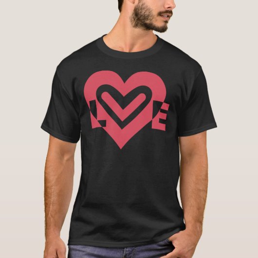 T-shirt L'amour en rose cerise (Devant)