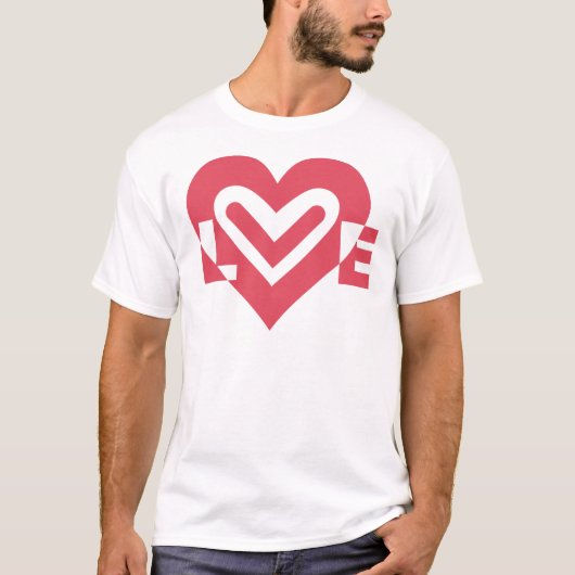 T-shirt L'amour en rose cerise (Devant)