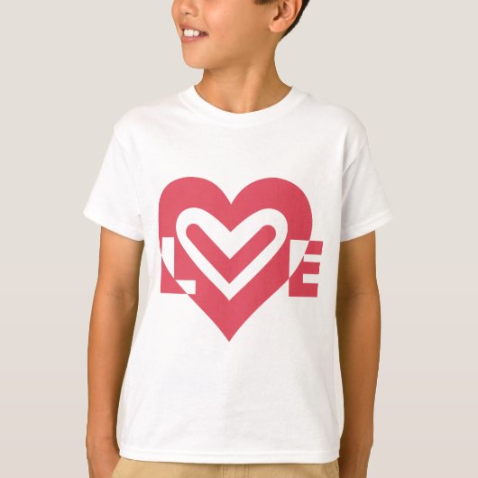 T-shirt L'amour en rose cerise (Devant)