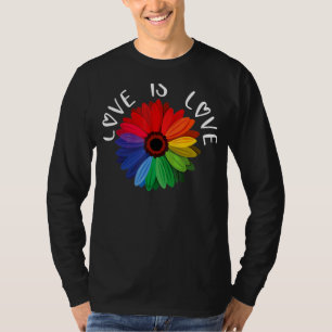 T-shirt L'Amour Est Amour Daisy Lgbt Rainbow Gay