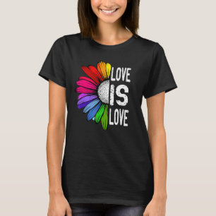 T-shirt L'Amour Est Amour Daisy Lgbt Rainbow Gay Lesbian