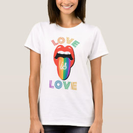 T-shirt L'amour est amour Mignonnes lèvres LGBTQ Pride Moi