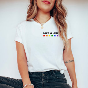 T-shirt L'amour est amour Pride minimaliste Arc-en-ciel