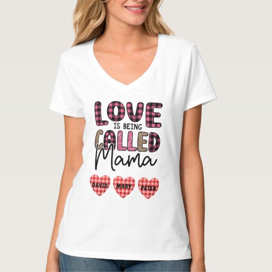 T-shirt L'amour est appelé maman, personnalisable maman ca (Devant)