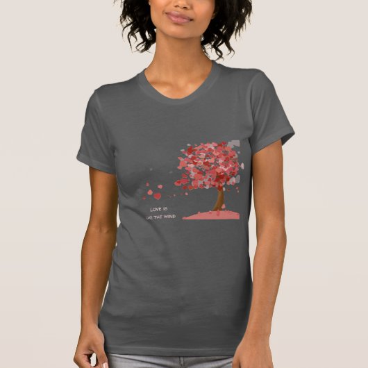 T-shirt L'amour est comme le vent Arbre des Coeurs Coeurs (Devant)
