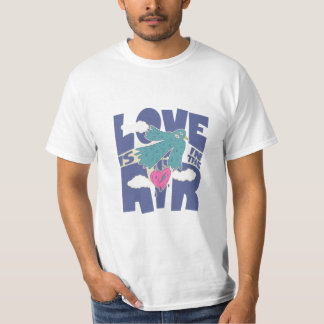 T-shirt L'Amour Est Dans L'Air – Oiseau Mignon & Cœur Roma