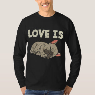 T-shirt L'amour est français Bulldog mignon Amoureux des c