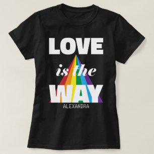 T-shirt L'Amour Est La Façon Dont White Rainbow Nom Person