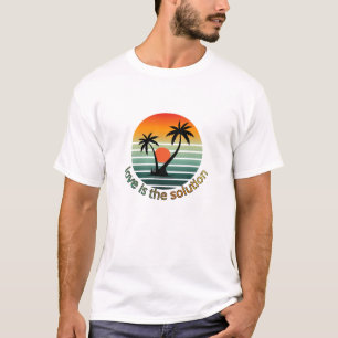 T-shirt L'amour est la solution Tropical Coucher de soleil