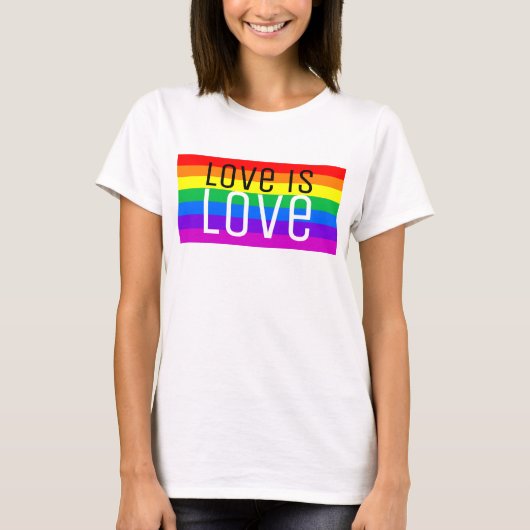 T-shirt L'amour est l'amour, arc-en-ciel (Devant)