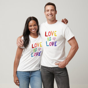 T-shirt L'AMOUR EST L'AMOUR Colorful Rainbow Pride