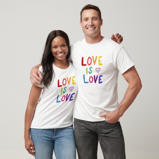 T-shirt L'AMOUR EST L'AMOUR Colorful Rainbow Pride (Unisexe)