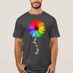T-shirt L'Amour Est L'Amour Daisy Lgbt Rainbow Gay 