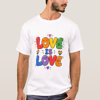 T-shirt L'amour est l'amour Fierté arc-en-ciel