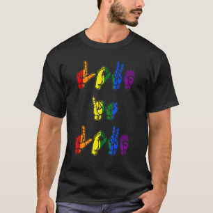 T-shirt L'Amour Est L'Amour Langue Des Signes Aer Rainbow 