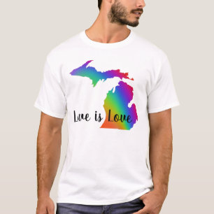 T-shirt L'amour est l'amour Michigan pride