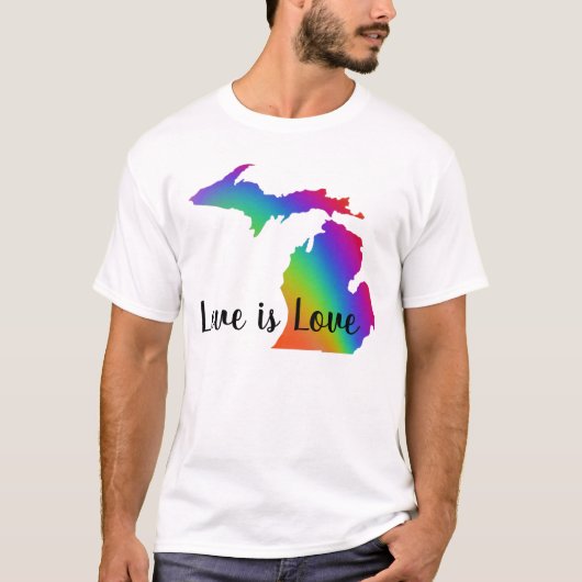 T-shirt L'amour est l'amour | Michigan pride (Devant)