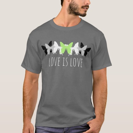 T-shirt L'amour est l'amour papillon Agender (Devant)