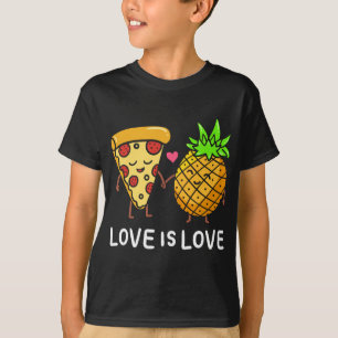 T-shirt L'Amour Est L'Amour Pizza Ananas Interdit Hawaiian