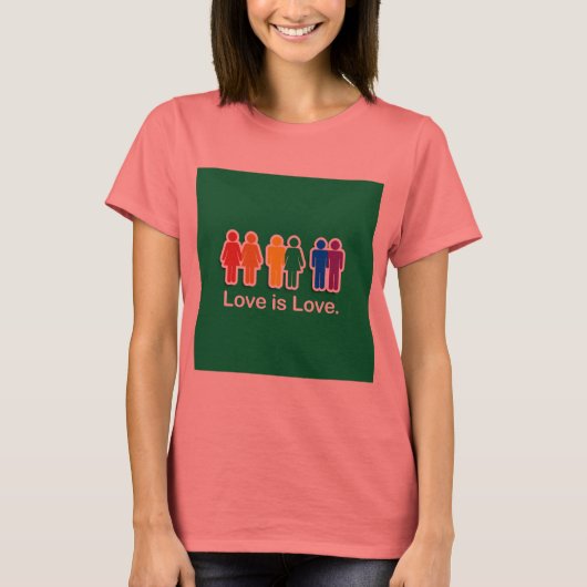 T-SHIRT L'AMOUR EST L'AMOUR VERT (Devant)