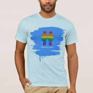 T-SHIRT L'AMOUR EST LE COUPLE LESBIEN D'AMOUR - .PNG