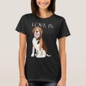 T-shirt L'amour est mignon Beagle Funny Beagle Chiens de m (Devant)