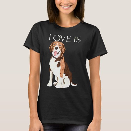 T-shirt L'amour est mignon Beagle Funny Beagle Chiens de m (Devant)