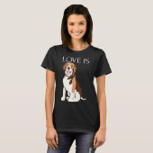 T-shirt L'amour est mignon Beagle Funny Beagle Chiens de m (Devant entier)