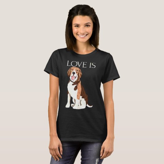 T-shirt L'amour est mignon Beagle Funny Beagle Chiens de m (Devant entier)